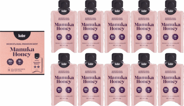 Box of TEN 10G Sachets – RAW MANUKA HONEY MGO 263+ (MA10+) - Image 2