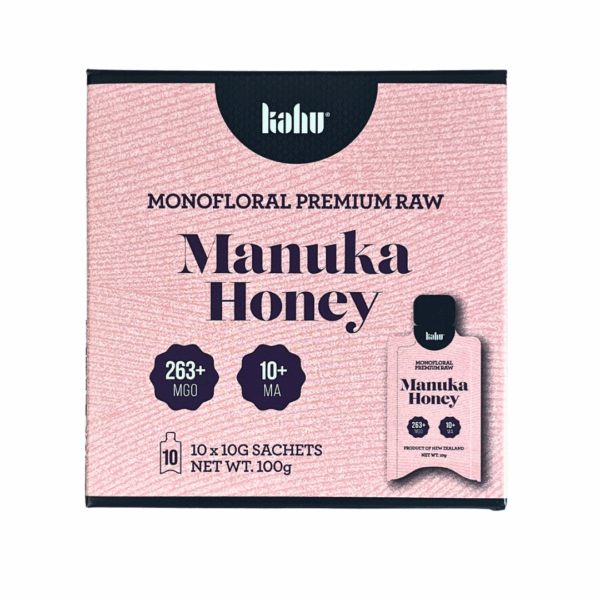 Box of TEN 10G Sachets – RAW MANUKA HONEY MGO 263+ (MA10+)