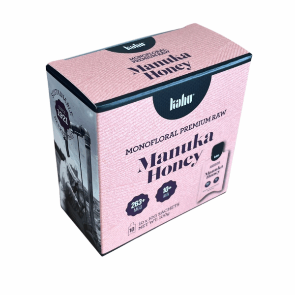 Box of TEN 10G Sachets – RAW MANUKA HONEY MGO 263+ (MA10+) - Image 3